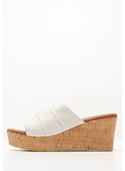 Women Mules 27292 White Leather Tamaris