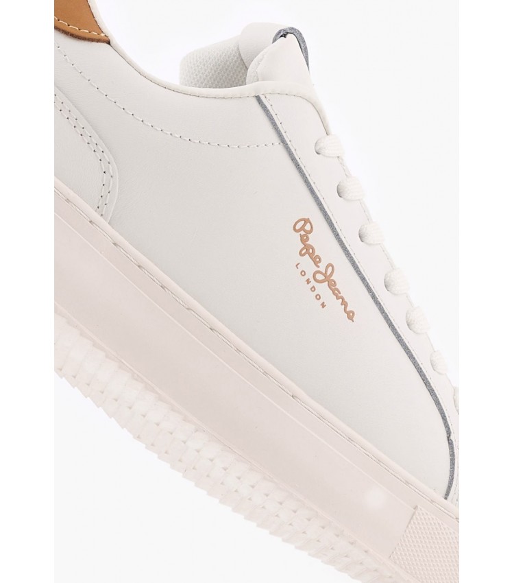 Women Casual Shoes Adams.Basic White Leather Pepe Jeans