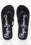 Men Flip Flops & Sandals Beach.Basic Black Rubber Pepe Jeans