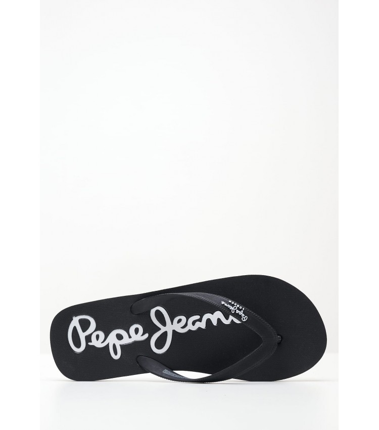 Ανδρικές Σαγιονάρες & Πέδιλα Beach.Basic Μαύρο Καουτσούκ Pepe Jeans