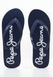 Men Flip Flops & Sandals Beach.Basic Blue Rubber Pepe Jeans