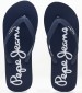 Men Flip Flops & Sandals Beach.Basic Blue Rubber Pepe Jeans