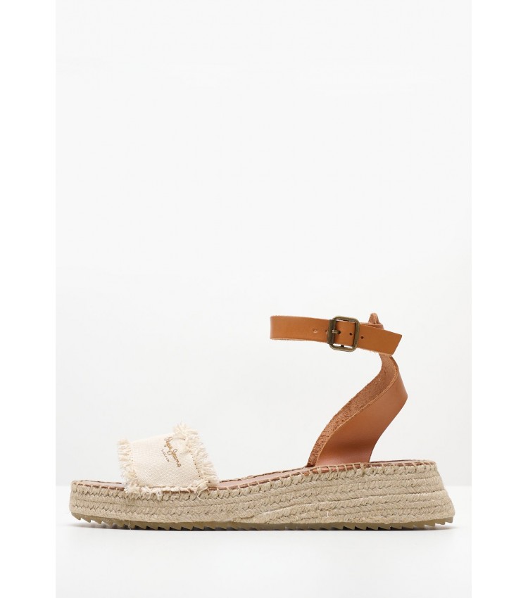 Women Platforms Low Kate.Fab White Leather Pepe Jeans
