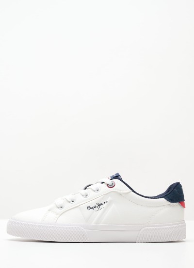 Παιδικά Παπούτσια Casual London.One Μπλε Ύφασμα Pepe Jeans