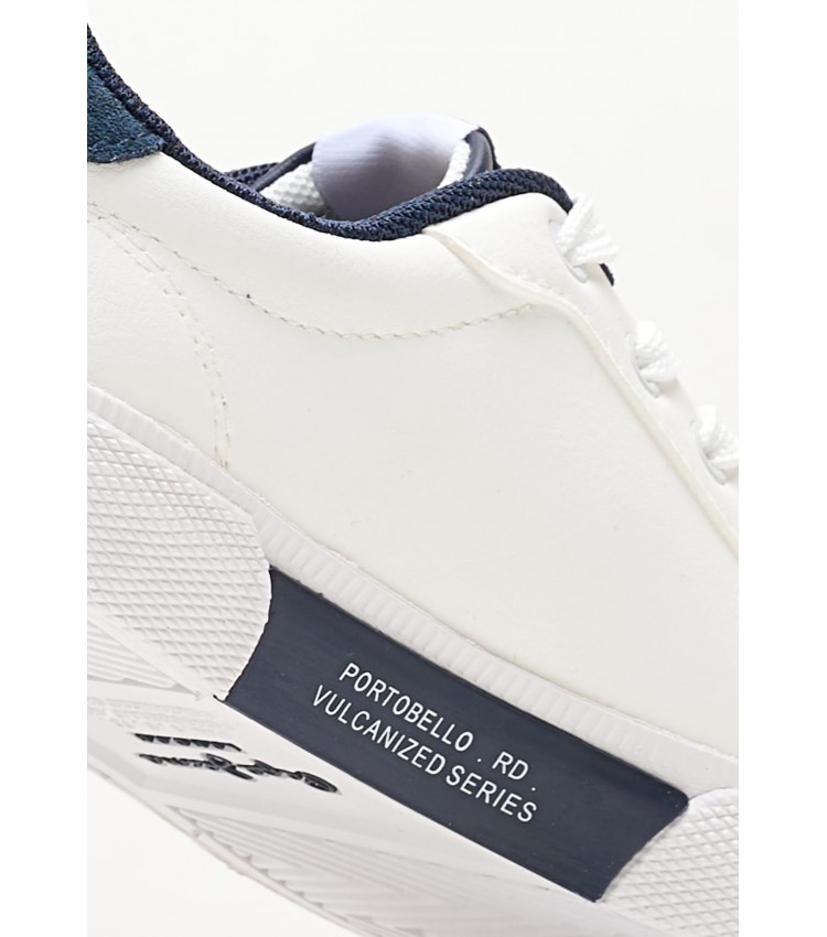 Kids Casual Shoes Kenton.Flag.B White ECOleather Pepe Jeans