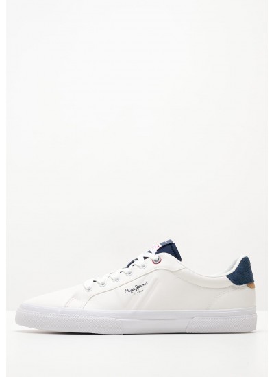 Ανδρικά Παπούτσια Casual Track.Runner Άσπρο Δέρμα Καστόρι Tommy Hilfiger