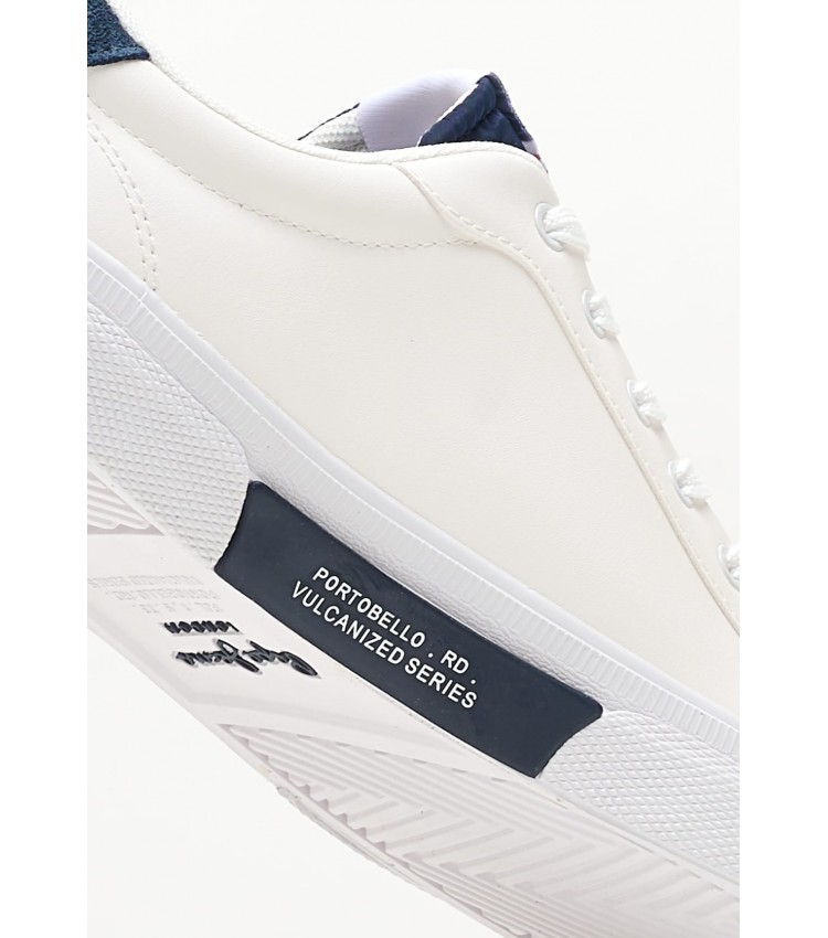 Men Casual Shoes Kenton.Flag.M White Leather Pepe Jeans