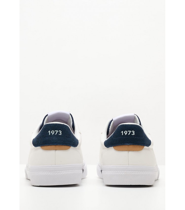 Ανδρικά Παπούτσια Casual Kenton.Flag.M Άσπρο Δέρμα Pepe Jeans Ανδρικά Παπούτσια Casual Kenton.Flag.M Άσπρο Δέρμα Pepe Jeans