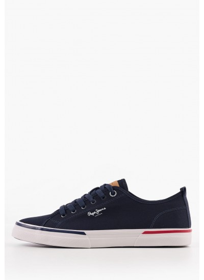 Men Casual Shoes Kenton.Flag White Leather Pepe Jeans