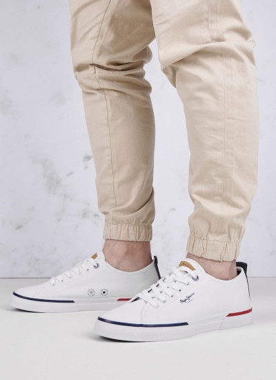 Ανδρικά Παπούτσια Casual Kenton.Smart.22 Άσπρο Πάνινο Pepe Jeans