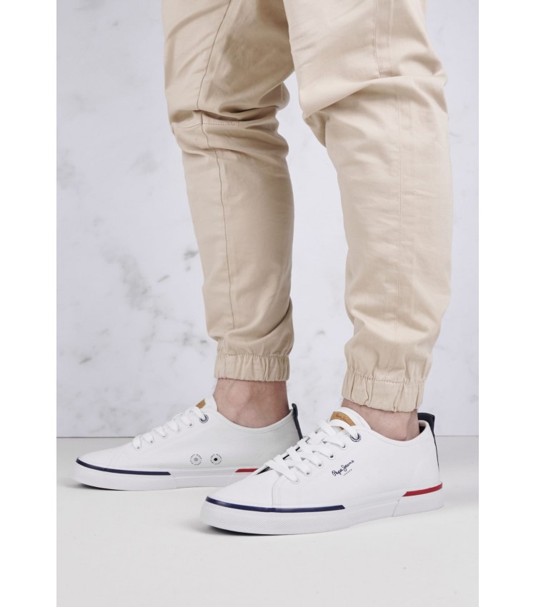 Men Casual Shoes Kenton.Smart.22 White Fabic Pepe Jeans