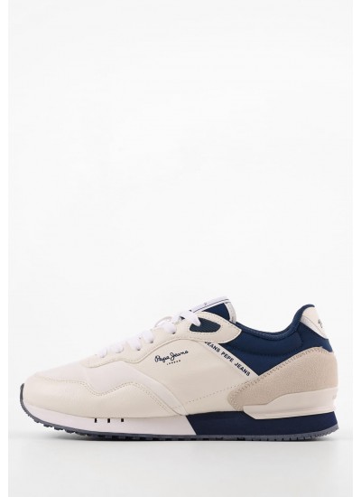 Ανδρικά Παπούτσια Casual Track.Runner Άσπρο Δέρμα Καστόρι Tommy Hilfiger