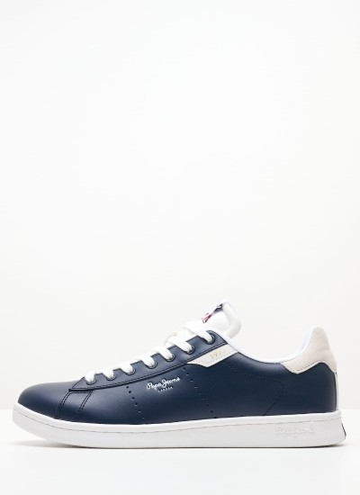 Men Casual Shoes London.Basic Blue Suede Leather Pepe Jeans