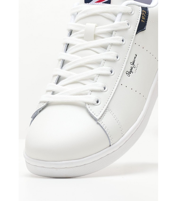 Men Casual Shoes Player.Basic.B White Leather Pepe Jeans