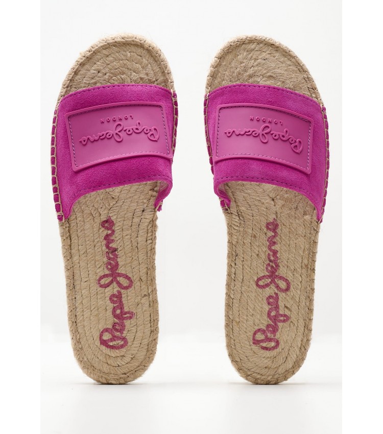 Women Flats Siva.Berry Pink Buckskin Pepe Jeans