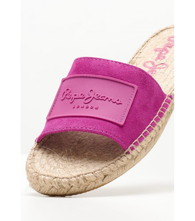 Women Flats Siva.Berry Pink Buckskin Pepe Jeans