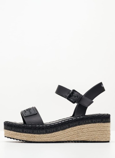 Γυναικείες Πλατφόρμες Χαμηλές Witney.Brand Μαύρο ECOleather Pepe Jeans