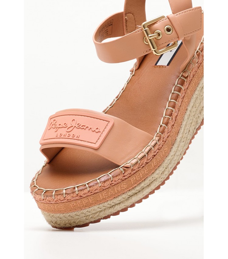 Women Platforms Low Witney.Brand Orange ECOleather Pepe Jeans