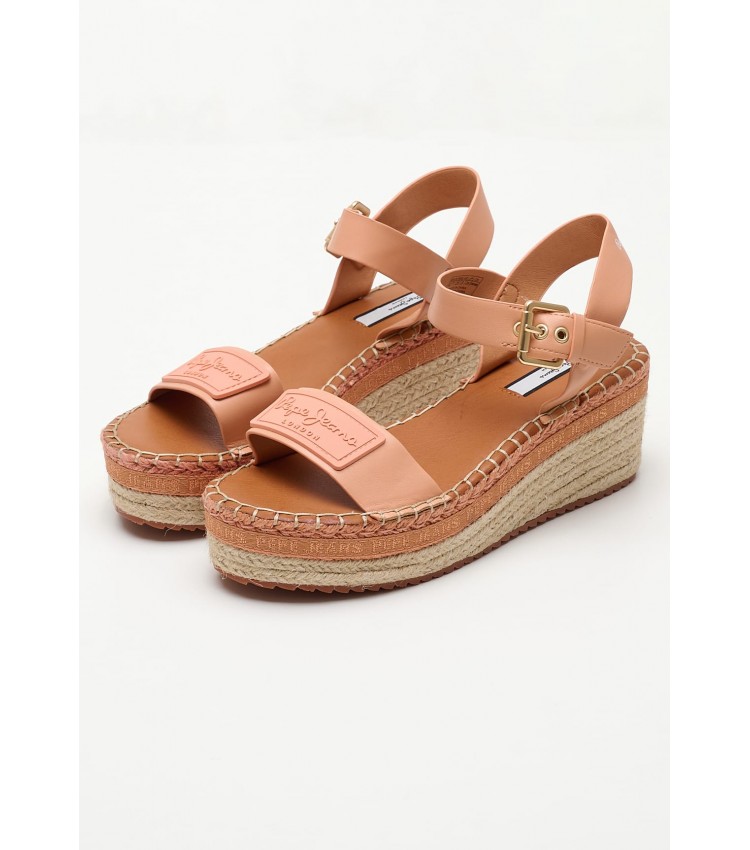 Women Platforms Low Witney.Brand Orange ECOleather Pepe Jeans