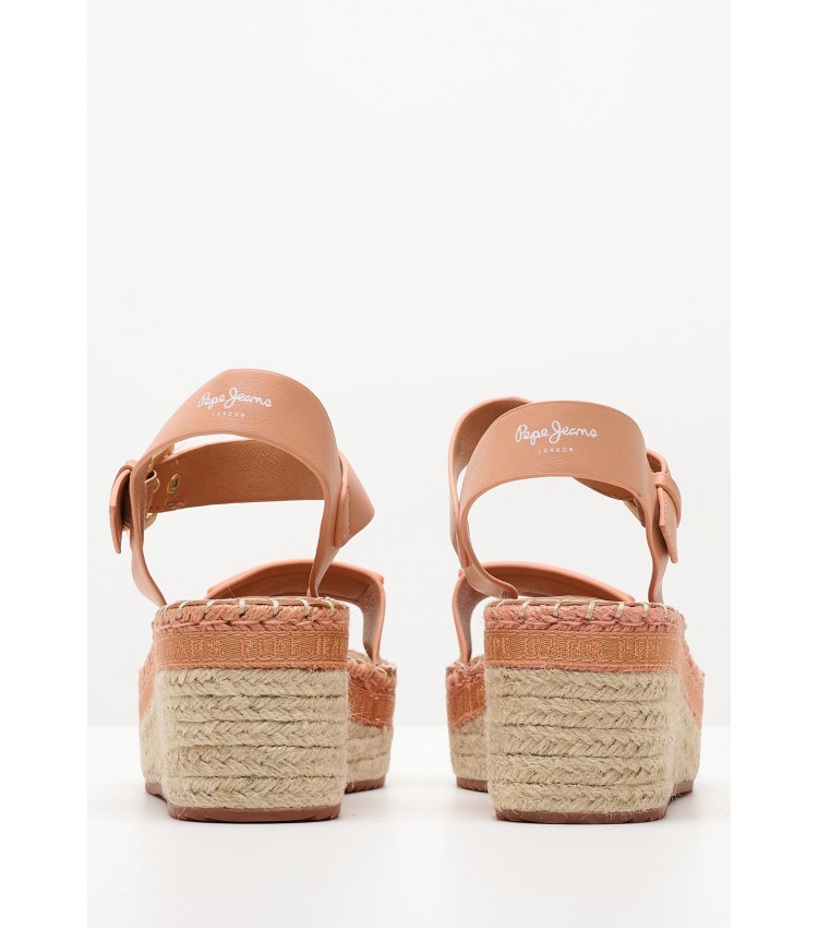 Women Platforms Low Witney.Brand Orange ECOleather Pepe Jeans