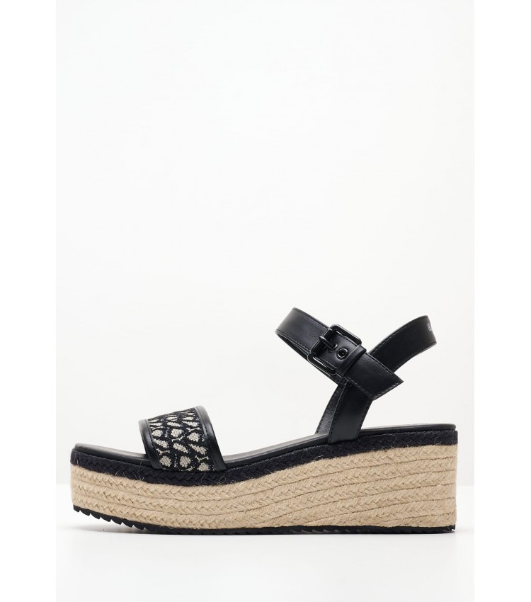 Women Platforms Low Witney.Jacquard Black Fabric Pepe Jeans