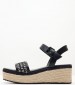 Women Platforms Low Witney.Jacquard Black Fabric Pepe Jeans