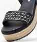 Women Platforms Low Witney.Jacquard Black Fabric Pepe Jeans