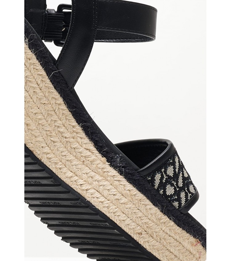 Women Platforms Low Witney.Jacquard Black Fabric Pepe Jeans