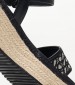 Women Platforms Low Witney.Jacquard Black Fabric Pepe Jeans