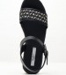 Women Platforms Low Witney.Jacquard Black Fabric Pepe Jeans