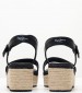 Women Platforms Low Witney.Jacquard Black Fabric Pepe Jeans