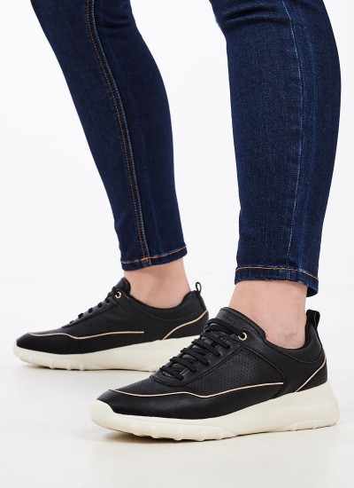 Γυναικεία Παπούτσια Casual Alleniee.Eco Μαύρο ECOleather Geox