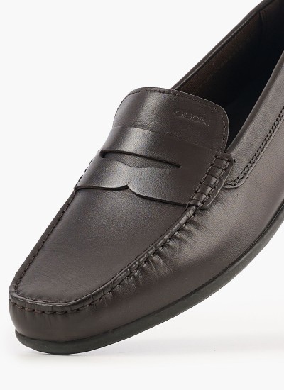 Ανδρικά Μοκασίνια R6711 Μαύρο Δέρμα Boss shoes