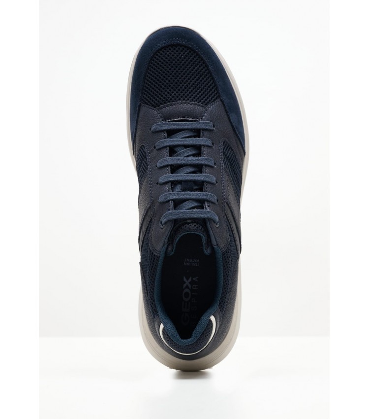 Men Casual Shoes Damiano Blue ECOleather Geox
