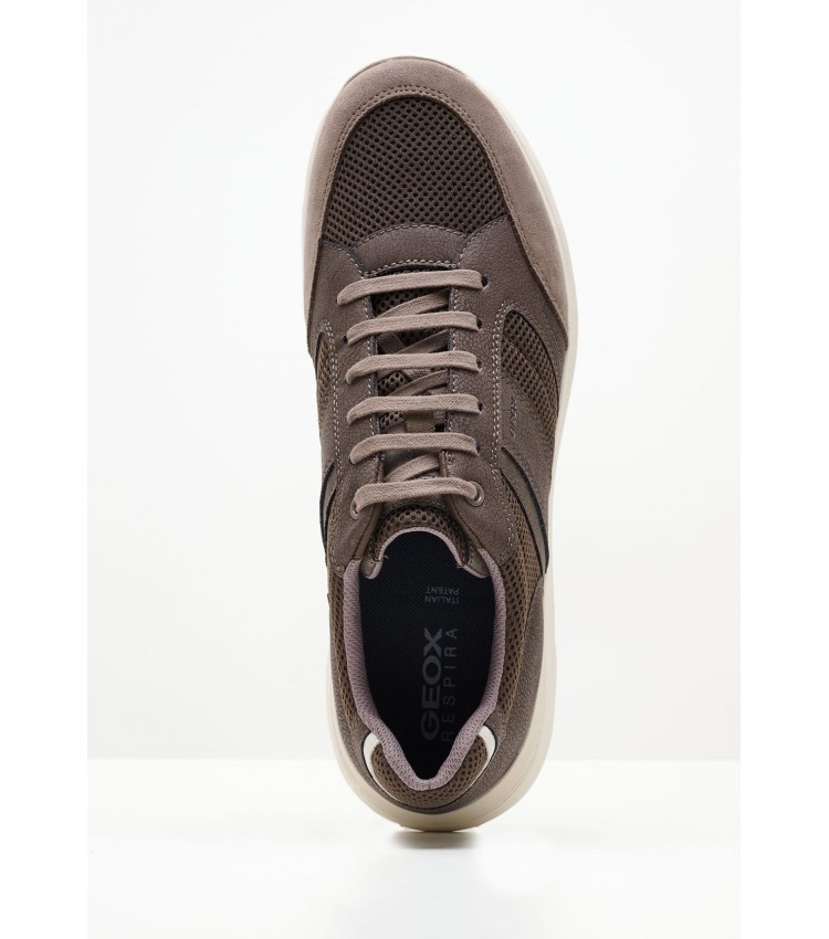 Men Casual Shoes Damiano Taupe ECOleather Geox