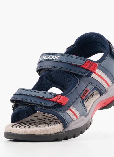 Παιδικές Σαγιονάρες & Πέδιλα J.Borealis23 Μπλε ECOleather Geox