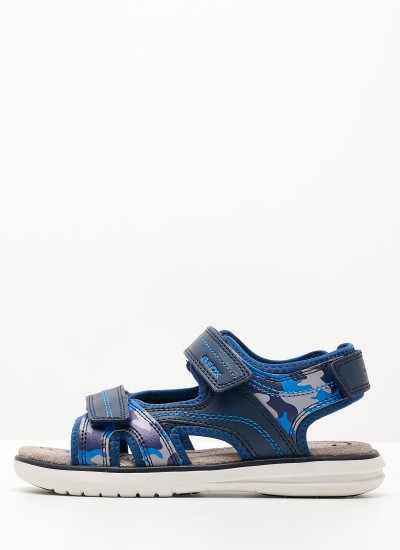 Kids Flip Flops & Sandals Each.B Blue Suede Leather Geox