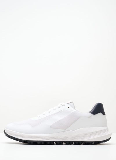 Ανδρικά Παπούτσια Casual Pg1x Άσπρο Ύφασμα Geox