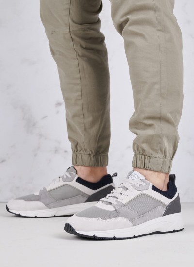 Ανδρικά Παπούτσια Casual Track.Runner Άσπρο Δέρμα Καστόρι Tommy Hilfiger