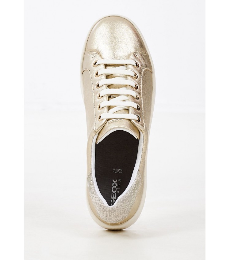 Women Casual Shoes Skyely Gold Leather Geox