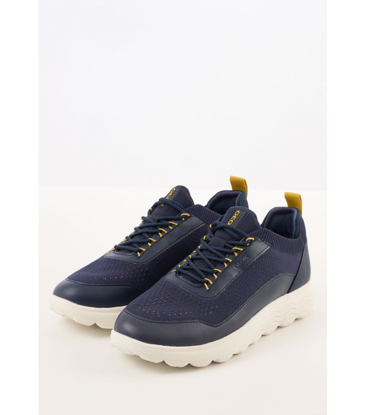 Men Casual Shoes Spherica.23 Blue Fabric Geox