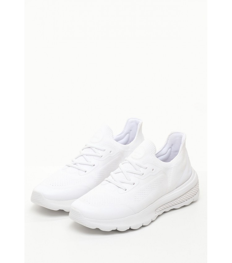 Women Casual Shoes Spherica.Actif White Fabric Geox