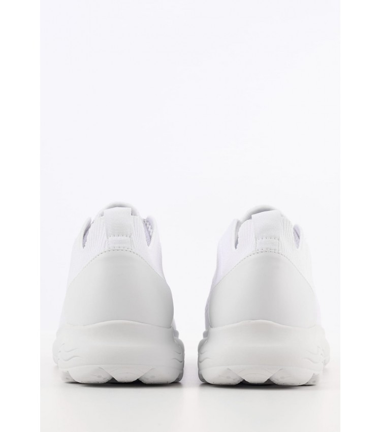 Γυναικεία Παπούτσια Casual Spherica.A Άσπρο Ύφασμα Geox