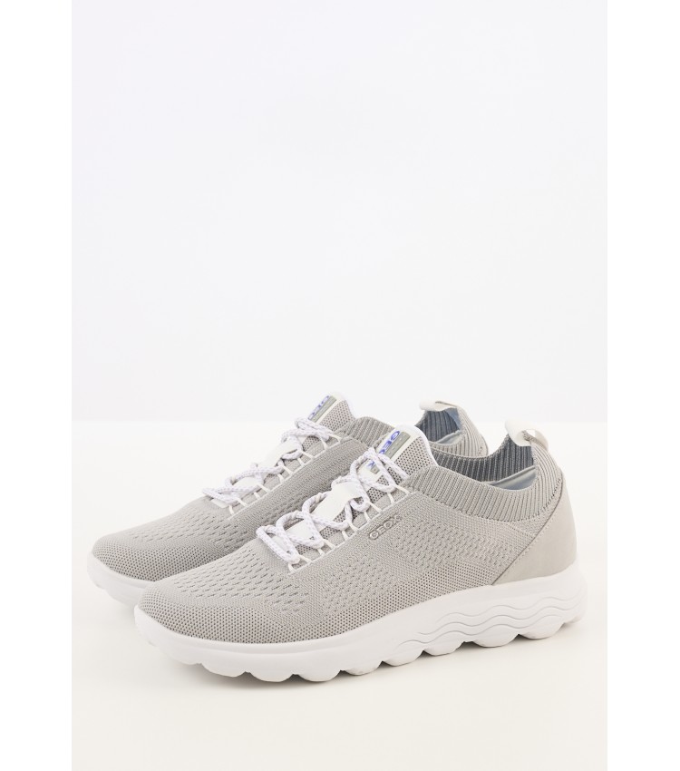 Women Casual Shoes Spherica.A Grey Fabric Geox