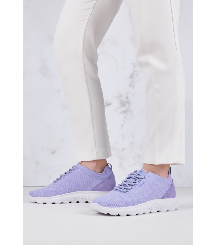Women Casual Shoes Spherica.A Purple Fabric Geox