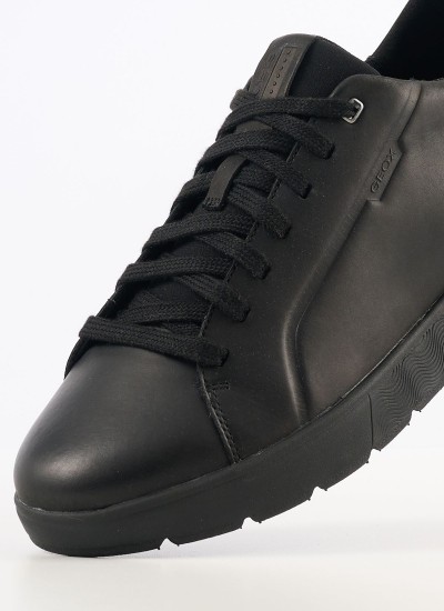 Men Casual Shoes Spherica.Ec4 Black Leather Geox