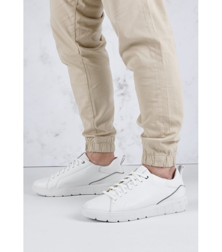 Men Casual Shoes Spherica.Ec4 White Leather Geox