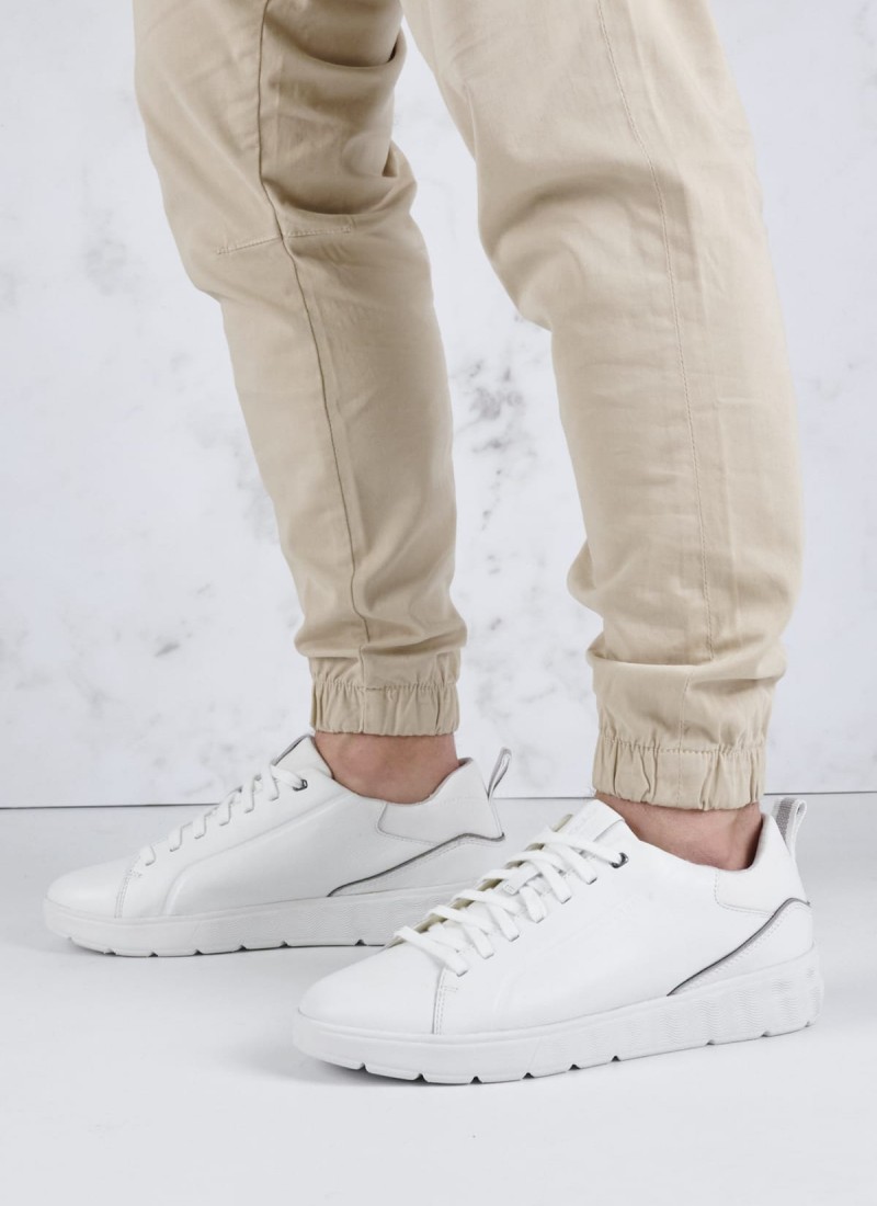 Men Casual Shoes from the Geox brand Spherica.Ec4 White Leather mortoglou.gr eshop
