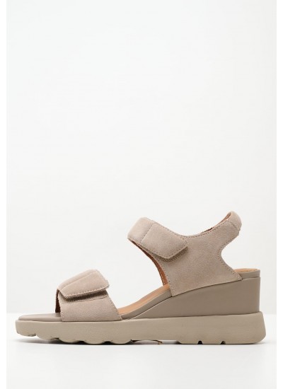 Women Platforms Low Spherica.Ec6 Taupe Buckskin Geox