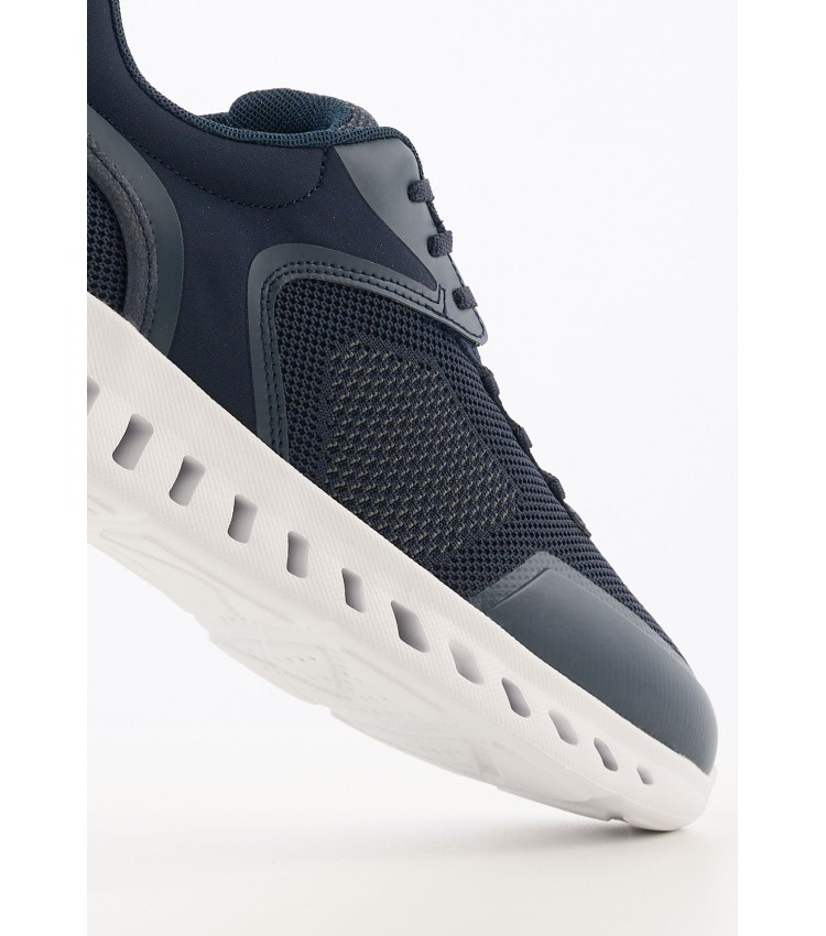 Men Casual Shoes U.Outstream Blue Fabric Geox
